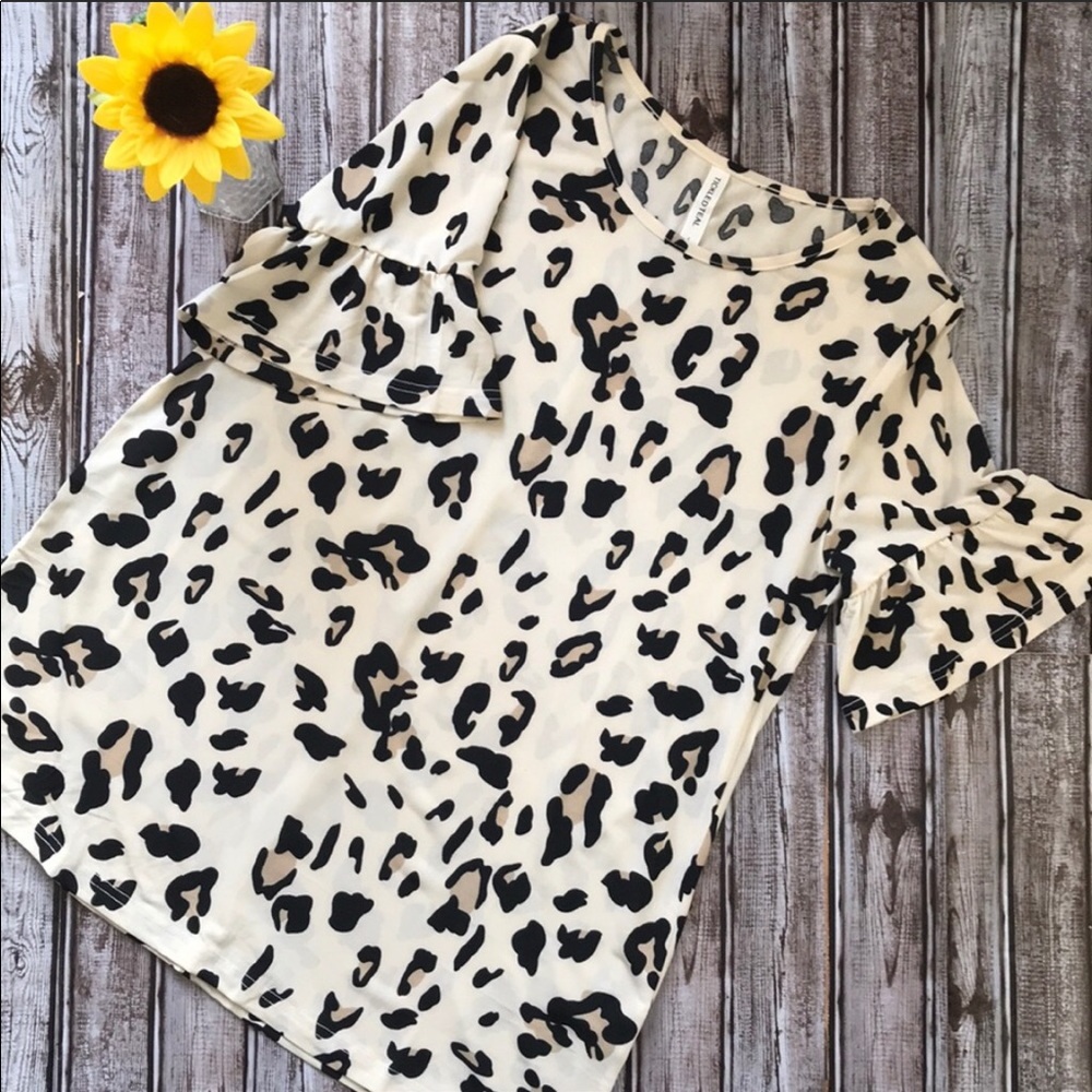 Tickled Teal Leopard Print Top